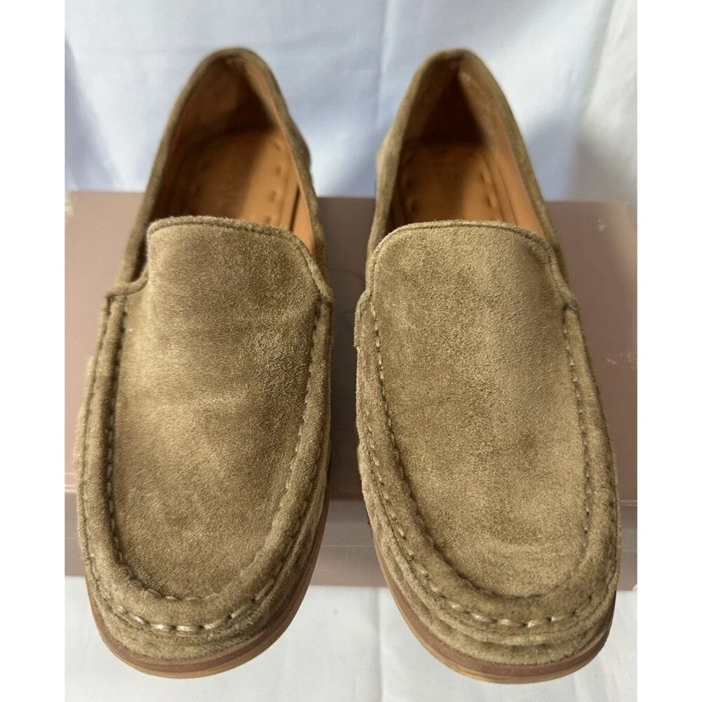 SARTO Franco Sarto Women's A. Gina Moc Toe Classic Loafer Tan Suede Sz 6M